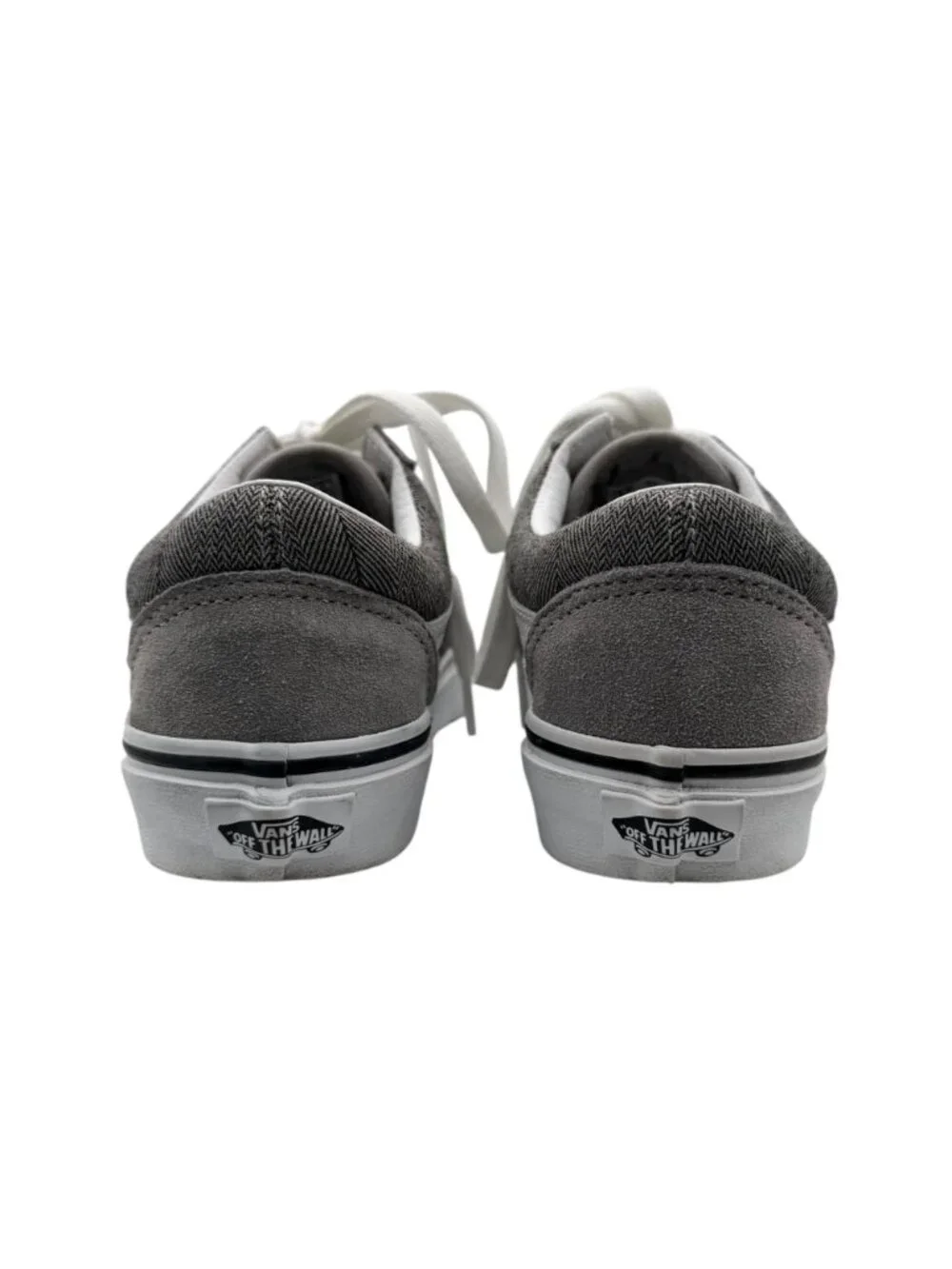 Vans Unisex Low Top Old Skool Gray White Suede Canvas Lace Up Sneakers‎ (5)